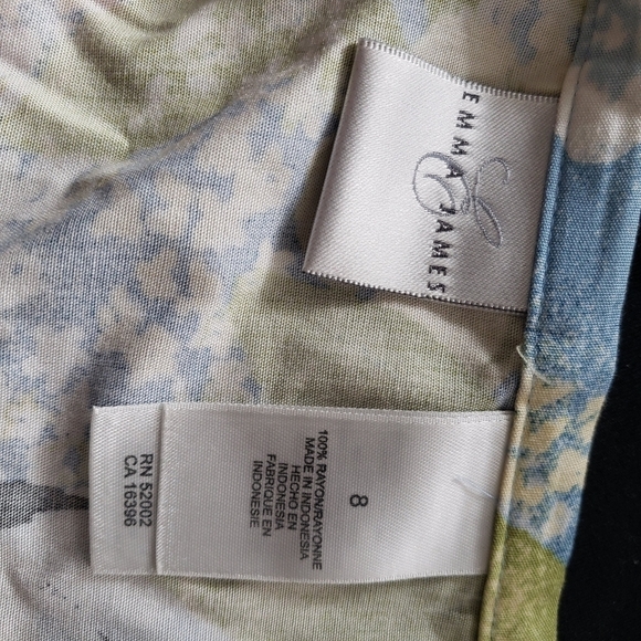 Emma James Size 8 Midi Skirt Blue Green Yellow Floral Pleated Ruffle Grandmacore - Picture 5 of 6